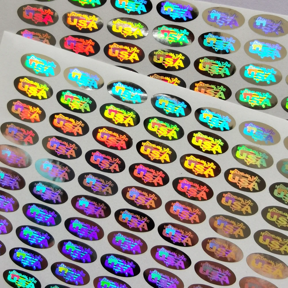 520pcs OF ORIGINAL INNOVATIVE MADE IN THE USA LABEL STICKERS OVAL LASER HOLOGRAM TAMPER PROOF ORIGIN VOID SEAL