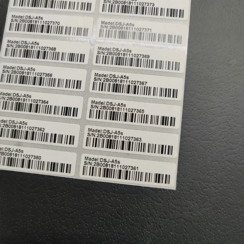 100PCS protection warranty sticker 1.57" x 0.39" (40mm x 10mm) Custom printed serial number barcode two-dimensional code