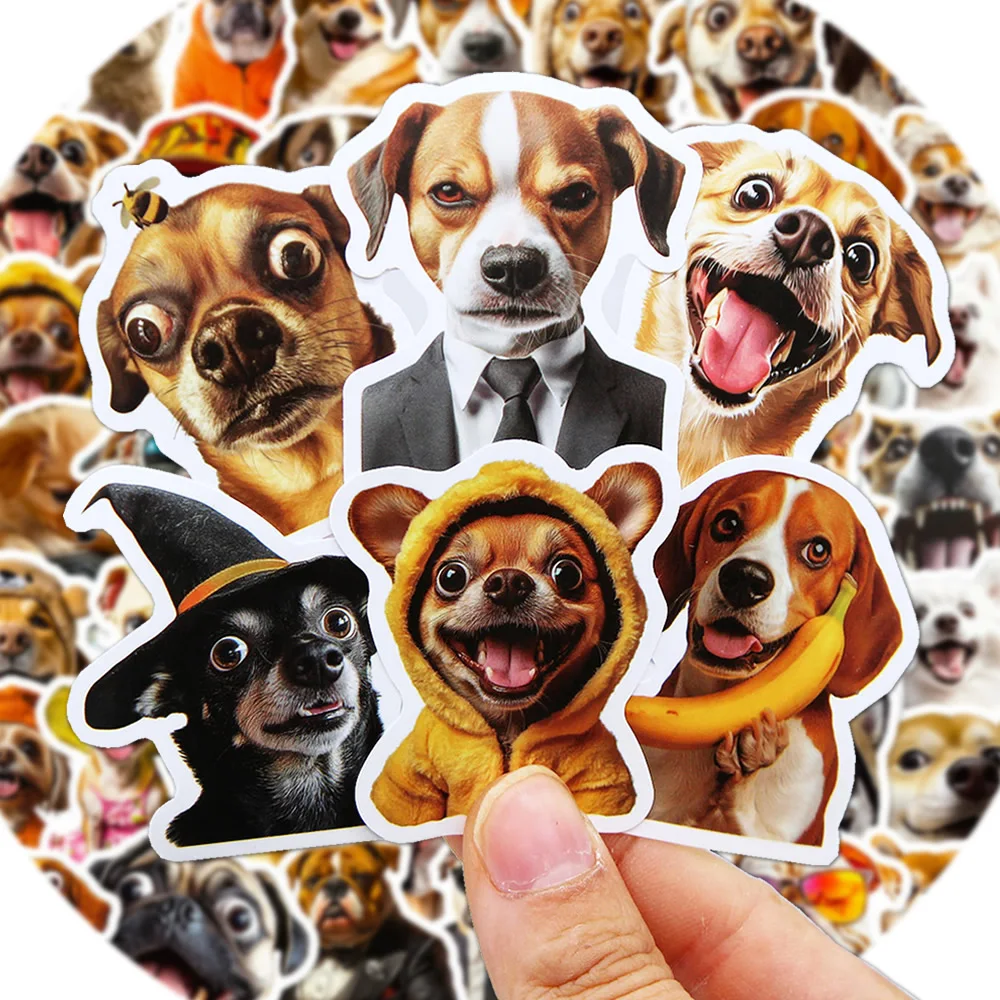 10/50/500pcs Funny Dog Stickers Cartoon Cute Decals Toy Stationery Guitar Phone Bicycle Laptop Luggage Car Graffiti Kids Sticker