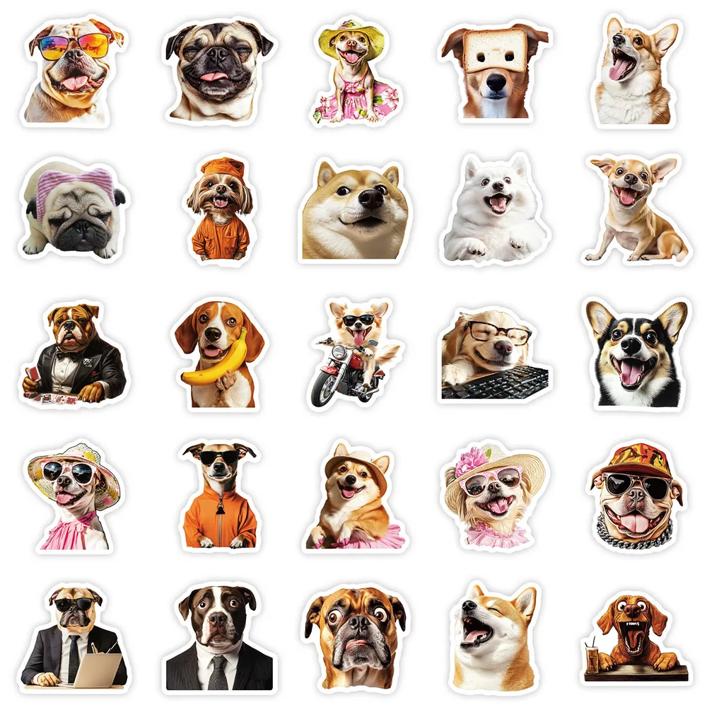 10/50/500pcs Funny Dog Stickers Cartoon Cute Decals Toy Stationery Guitar Phone Bicycle Laptop Luggage Car Graffiti Kids Sticker
