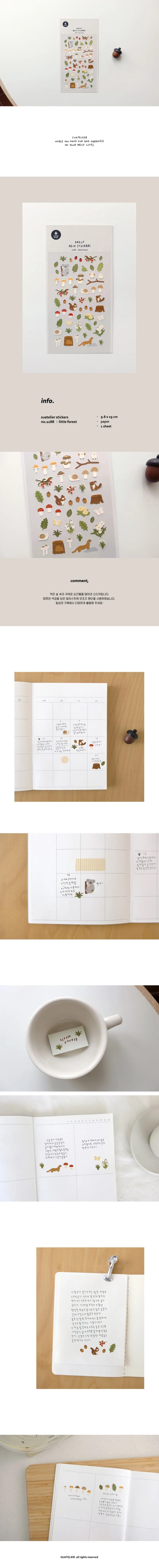 Korean Import Brand Suatelier Little Forest Animals Paper Sticker Scrapbooking Diy Journaling Diary Decor Stationery Sticker1188