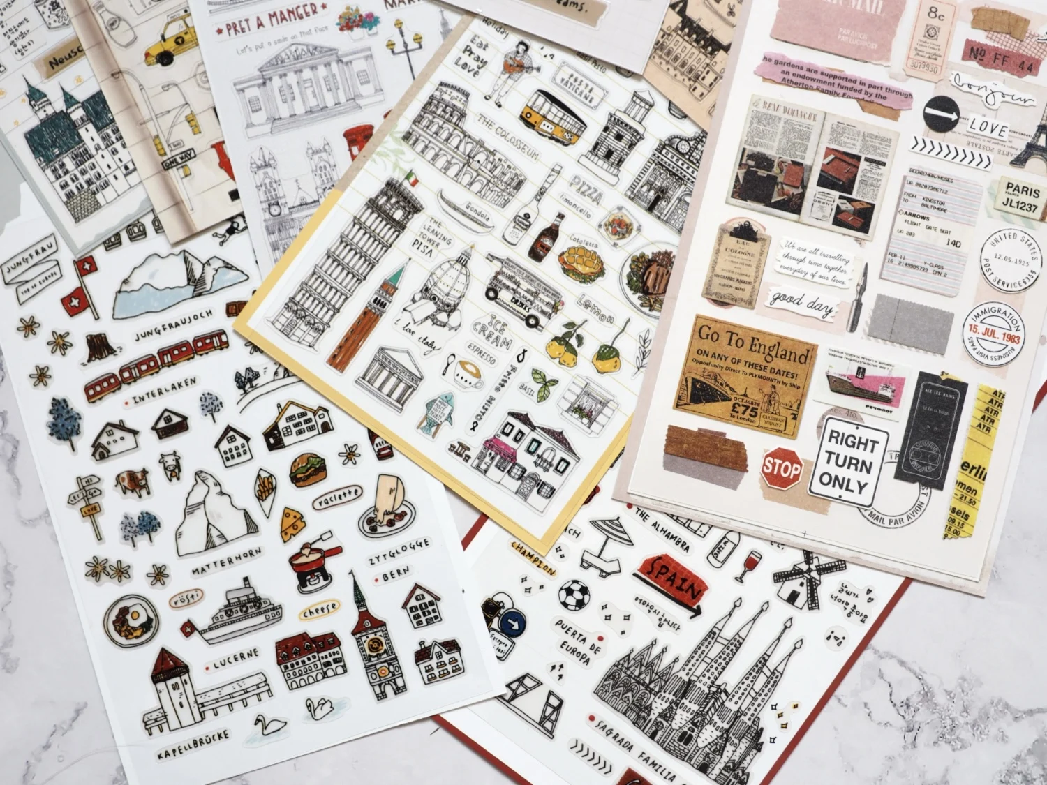 Korean Import Suatelier European Travel City Seoul Stickers Scrapbooking Diy Journal Dairy Cute Decor Stationery Sticker