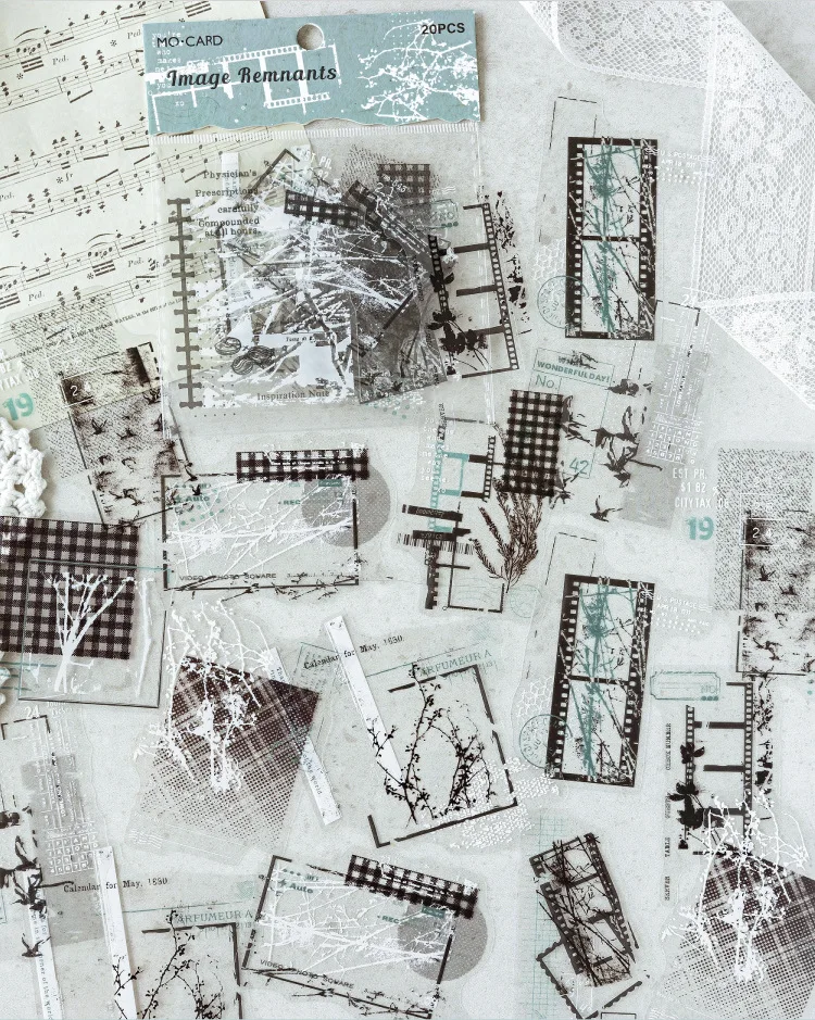 20pcs/lot kawaii Stationery Sticker Hazy traces junk journal Decorative Scrapbooking DIY Craft Sticker