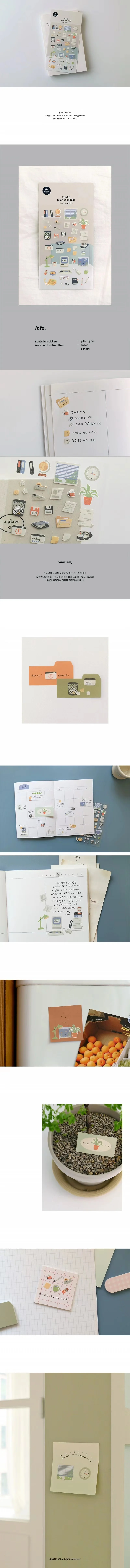 Korean Import Original Suatelier Retro Office Paper Stickers Scrapbooking Diy Journal Stationery Sticker Art Dec Supplies 1174