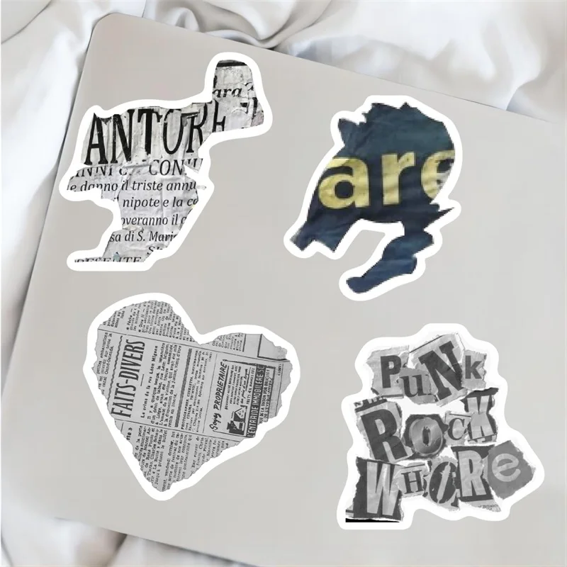 10/30/52PCS Vintage Newspaper PVC Sticker Aesthetic Korean Stationery School Supplies DIY Decoration Scrapbooking