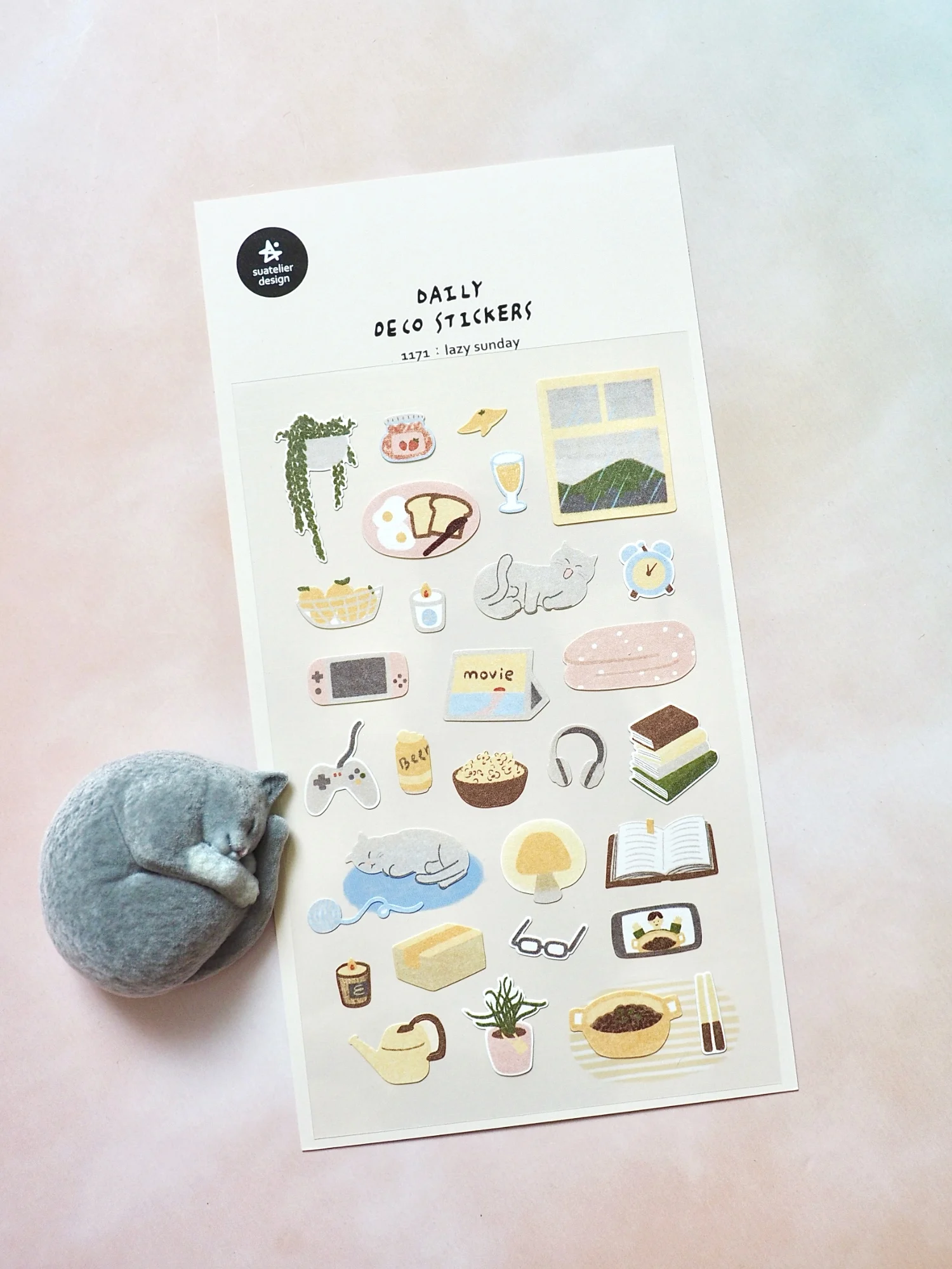 Korean Import Suatelier Lazy Sunday Stickers Scrapbooking Diy Journal Dairy Cute Decor Stationery Sticker 1171