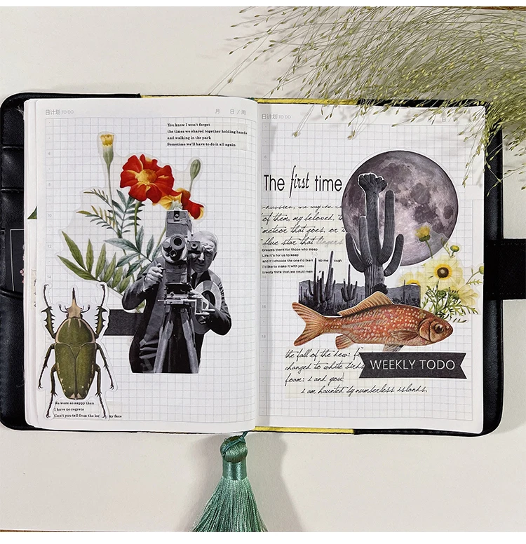 Stickers 36pcs Retro Style Hand Account European Trend Characters Fish Planet Stationery Mobile Phone Waterproof Decorative