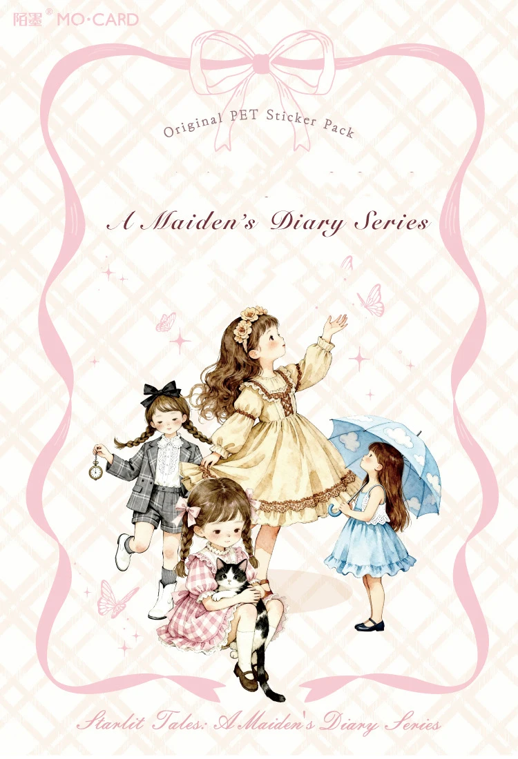 JIANWU Star Sleeping Fairy Tale Girl Note Series Cute Character Landscape Material Collage Sticker Creative Journal Stationery