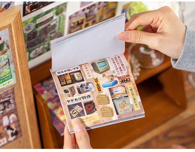 TIANZI 20 Sheets PET Die cut Stickers book Retro Cartoon Decorative handmade Scrapbooking Material Japanese Stationery Supplies