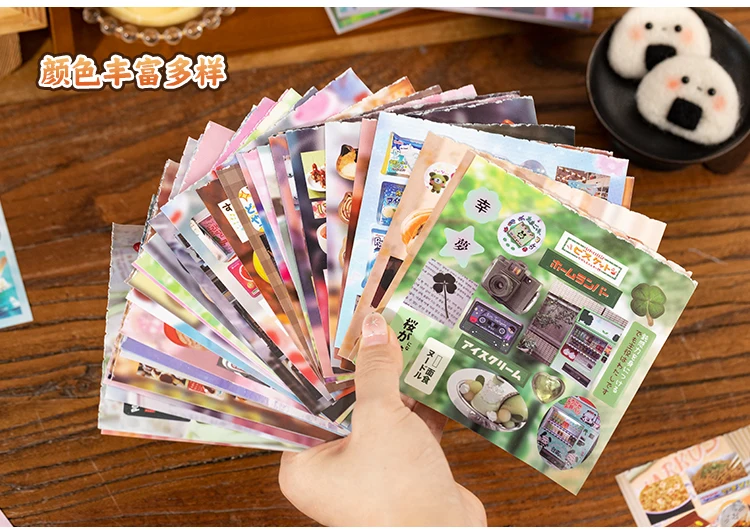 TIANZI 20 Sheets PET Die cut Stickers book Retro Cartoon Decorative handmade Scrapbooking Material Japanese Stationery Supplies