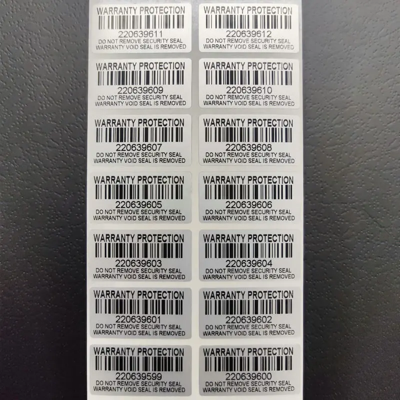 100pcs Warranty protection sticker (30mm x15mm) Safety seal tamper-proof warranty invalid label Serial number sticker
