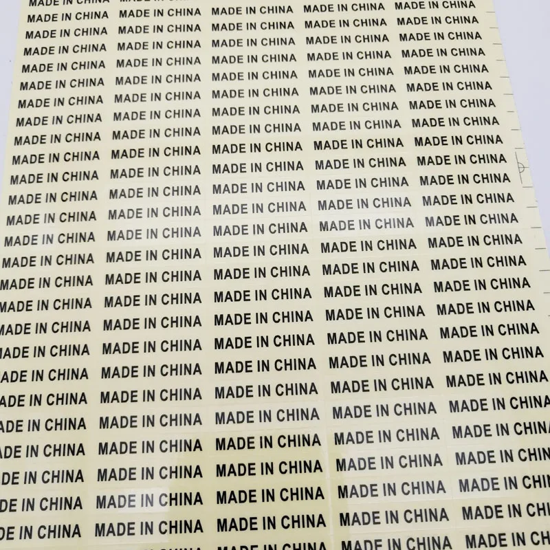 1000PCS 6X28mm Transparent MADE IN CHINA Stickers Country of Origin Label