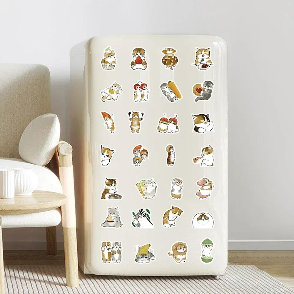 100Pcs Cute Cat Cartoon Stickers Kawaii Animal Decals Laptop Skateboard Suitcase Guitar Phone Cartoon Sticker Kid Gift Toys