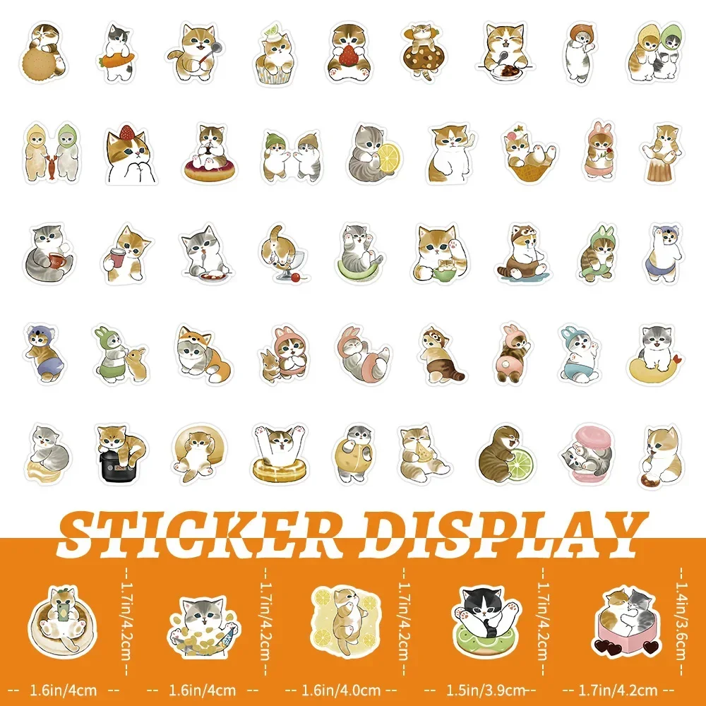 100Pcs Cute Cat Cartoon Stickers Kawaii Animal Decals Laptop Skateboard Suitcase Guitar Phone Cartoon Sticker Kid Gift Toys