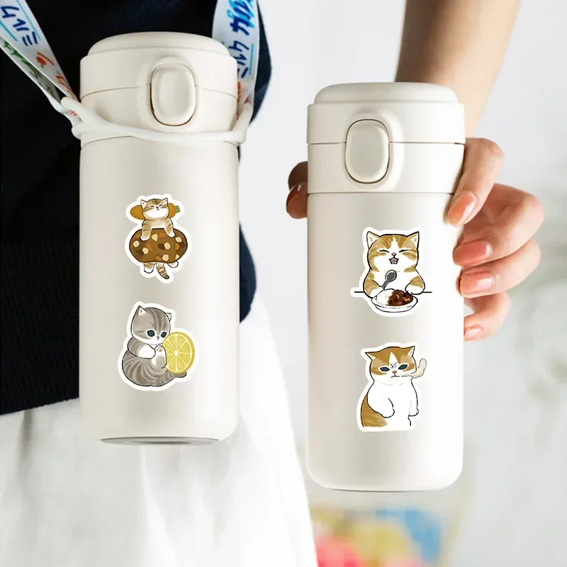 100Pcs Cute Cat Cartoon Stickers Kawaii Animal Decals Laptop Skateboard Suitcase Guitar Phone Cartoon Sticker Kid Gift Toys