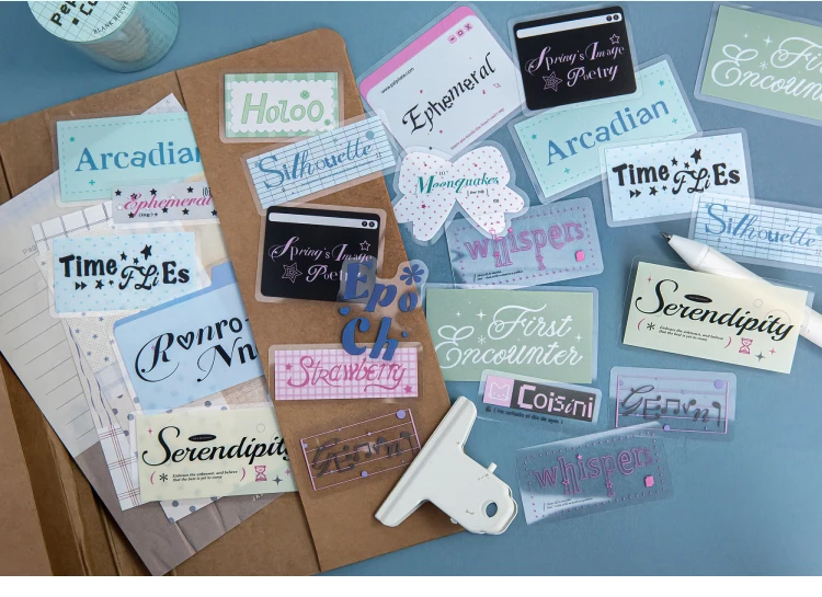 30pcs Soft Memo Series Kawaii Ins English Text Label PET Stickers DIY Diary Scrapbook Aesthetic Stationery Stickers