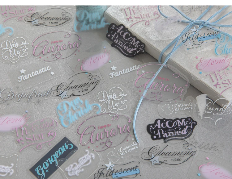 30pcs Soft Memo Series Kawaii Ins English Text Label PET Stickers DIY Diary Scrapbook Aesthetic Stationery Stickers