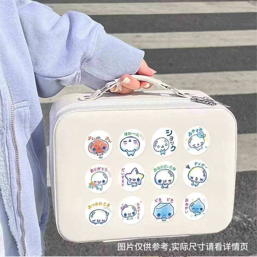 500Pcs/Roll Kawaii Bubble Stickers, Japanese Cartoon Text & Expression Decals for DIY, Journal & Gift Decoration