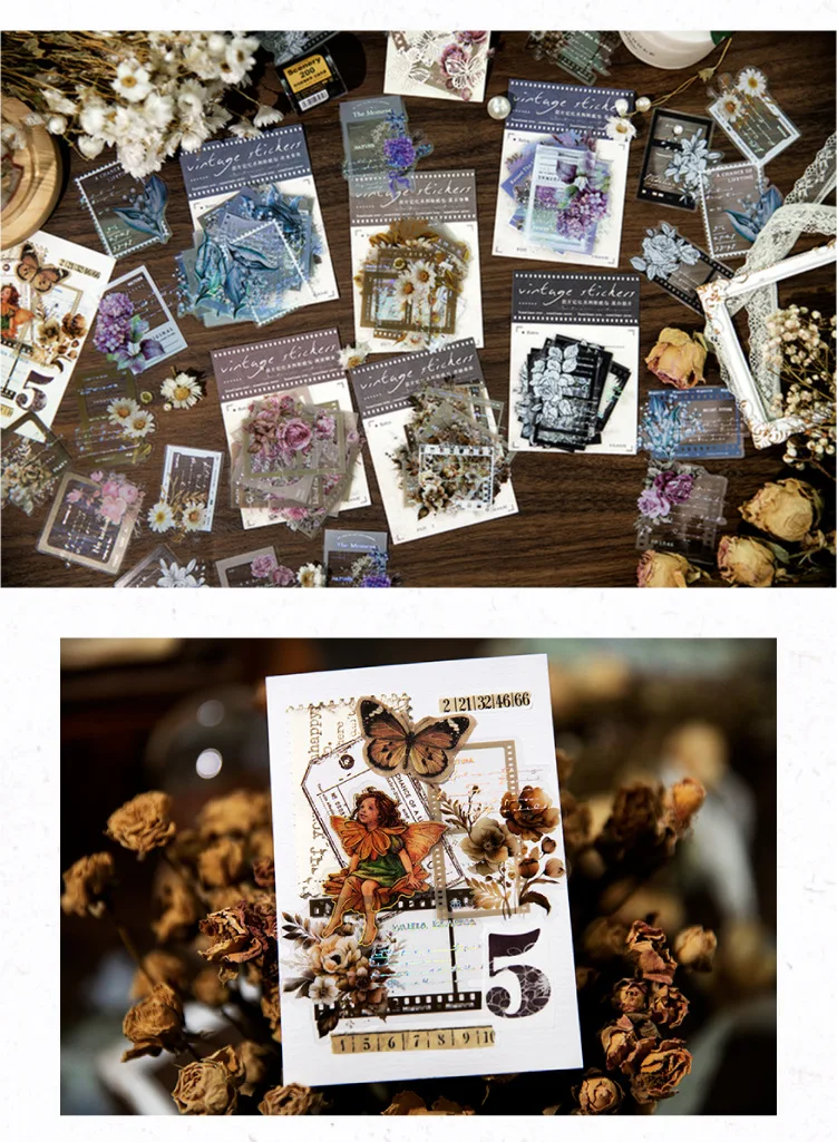 20pcs/1lot Kawaii Scrapbook Stickers Vintage film memory Scrapbooking Supplies Planner Decorative Craft Stationery Sticker