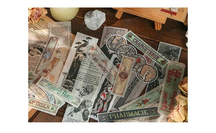 40pcs/lot Kawaii Stationery Stickers Retro art bill DIY Craft Scrapbooking Album Junk Journal Happy Planner Diary Stickers