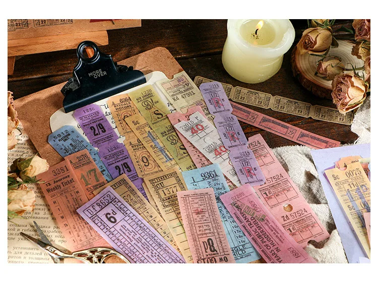 40pcs/lot Kawaii Stationery Stickers Retro art bill DIY Craft Scrapbooking Album Junk Journal Happy Planner Diary Stickers