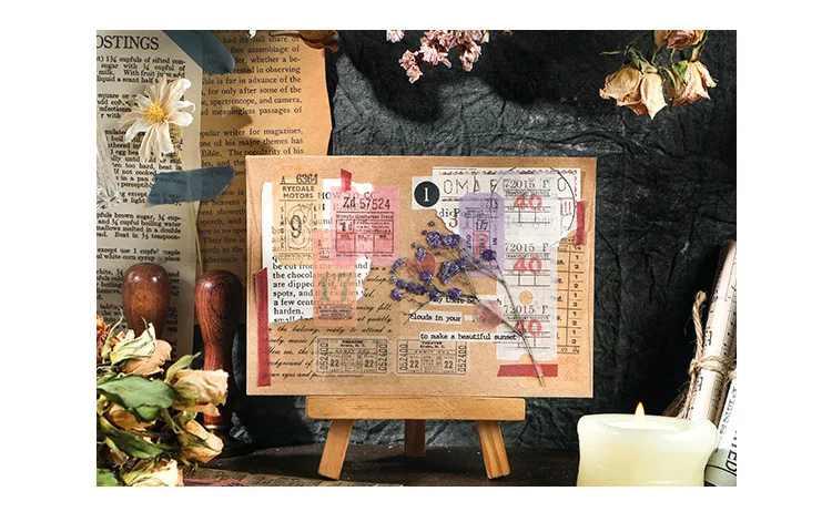 40pcs/lot Kawaii Stationery Stickers Retro art bill DIY Craft Scrapbooking Album Junk Journal Happy Planner Diary Stickers