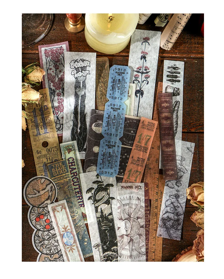 40pcs/lot Kawaii Stationery Stickers Retro art bill DIY Craft Scrapbooking Album Junk Journal Happy Planner Diary Stickers