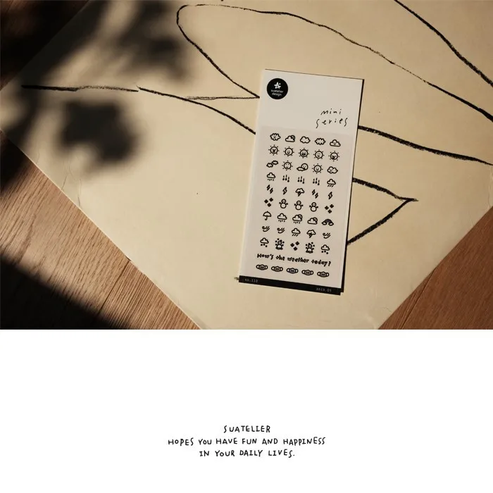 Korean Import Brand Suatelier Sunshine Rain Weather Mini Sticker Scrapbooking Diy Journaling Diary Stationery Sticker 110