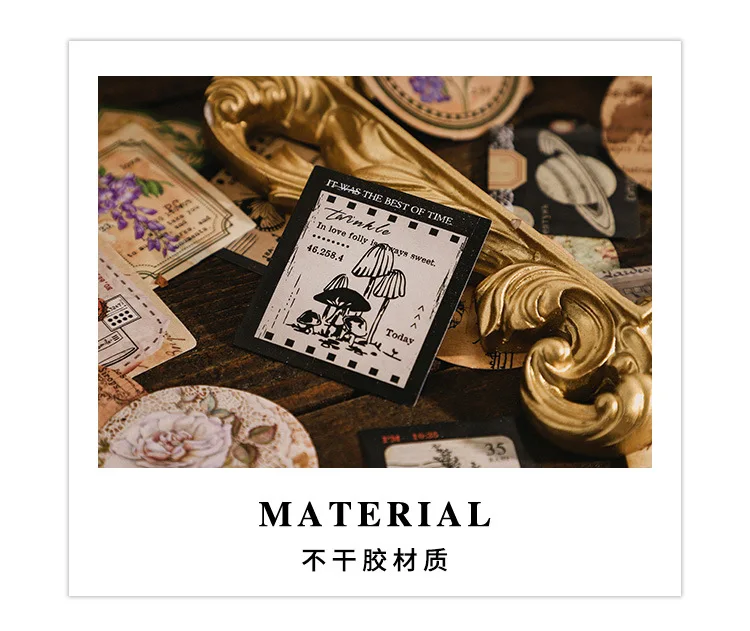 46 Pcs Kawaii Vintage Stationery Sticker Set Animal & Plant Designs for Gift Packing Scrapbooking Album Planning & Journaling