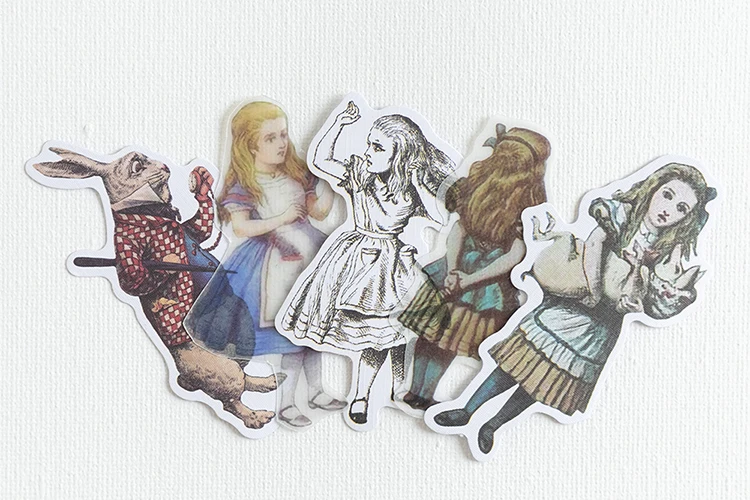 40 pcs/1lot kawaii Stationery Stickers Alice Diary Planner junk journal Decorative Scrapbooking DIY Craft Stickers