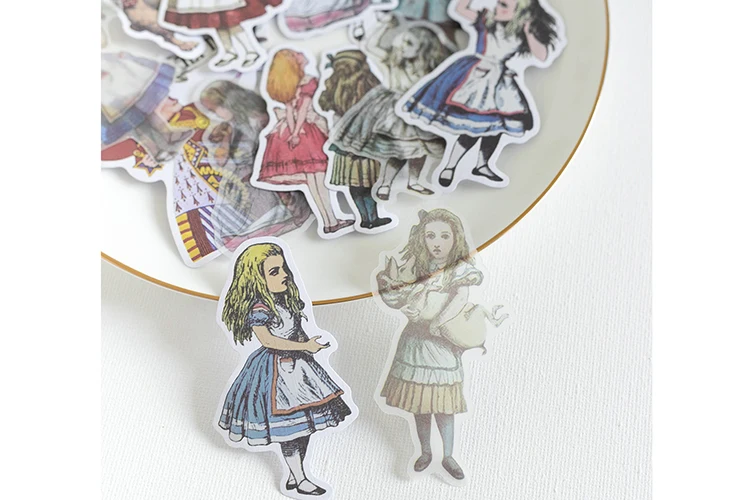 40 pcs/1lot kawaii Stationery Stickers Alice Diary Planner junk journal Decorative Scrapbooking DIY Craft Stickers