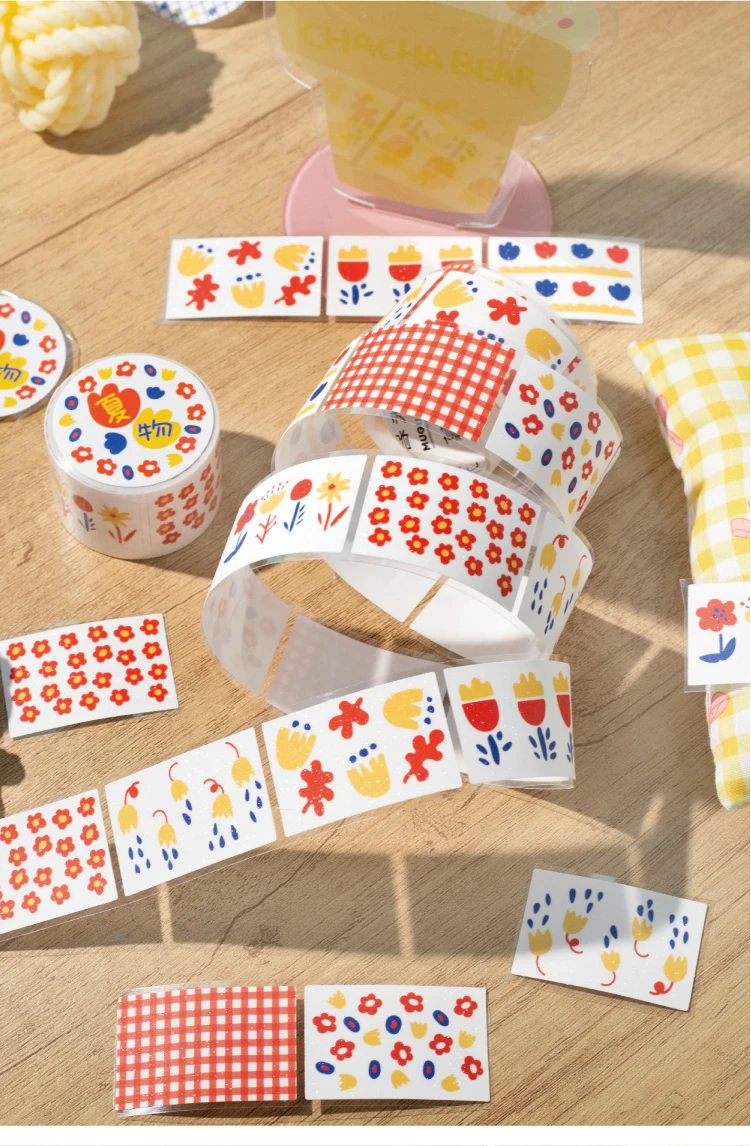 Journal GO 3x200cm Floral Flowers Masking Tape Decorative Paper Tape Stickers for Scrapbooking Gift Wrapping DIY Craft