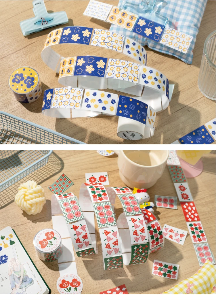 Journal GO 3x200cm Floral Flowers Masking Tape Decorative Paper Tape Stickers for Scrapbooking Gift Wrapping DIY Craft
