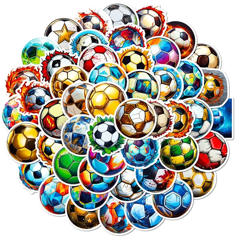 10/30/50PCS Colorful Football PVC Sticker Aesthetic Decoration Scrapbooking Sketchbook Korean Stationery School Supplies