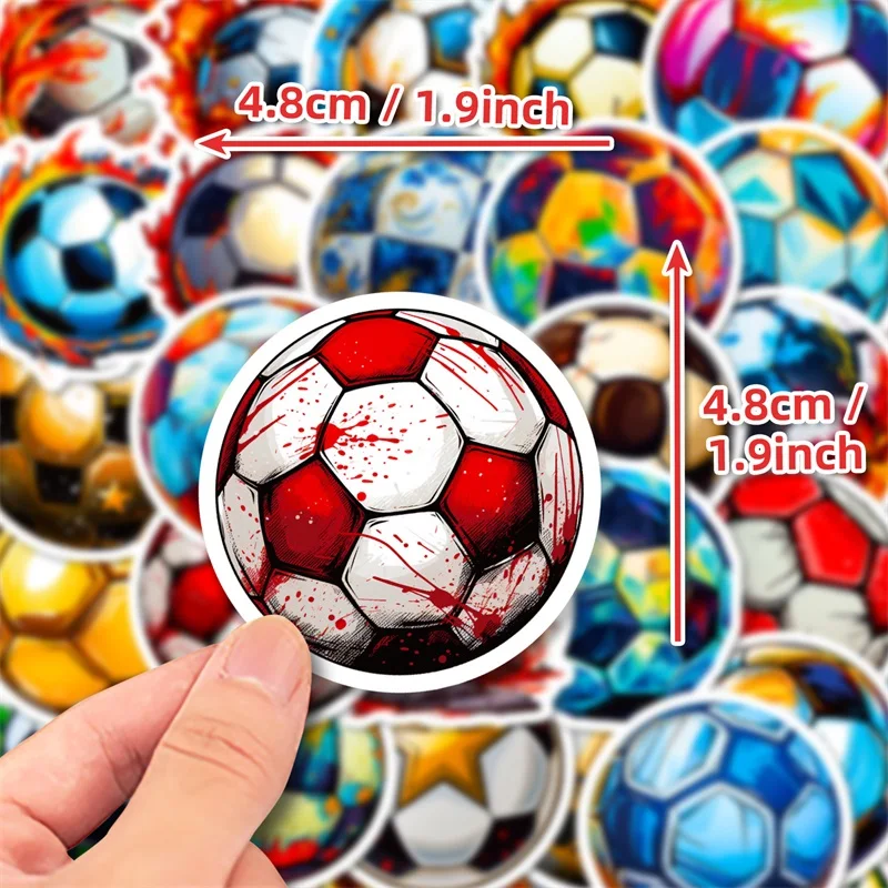 10/30/50PCS Colorful Football PVC Sticker Aesthetic Decoration Scrapbooking Sketchbook Korean Stationery School Supplies