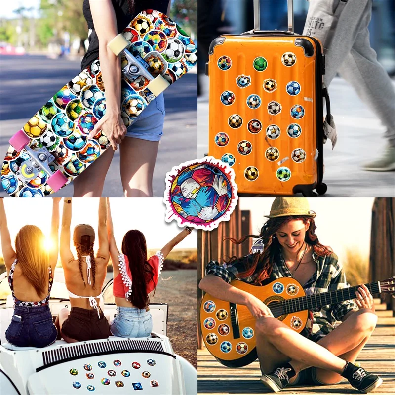 10/30/50PCS Colorful Football PVC Sticker Aesthetic Decoration Scrapbooking Sketchbook Korean Stationery School Supplies
