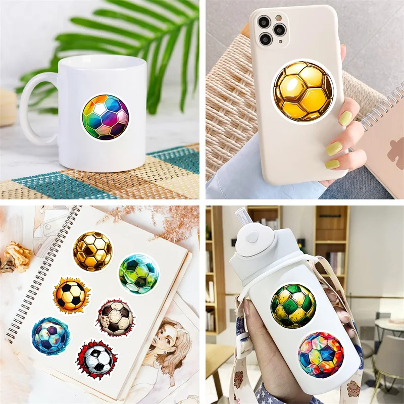 10/30/50PCS Colorful Football PVC Sticker Aesthetic Decoration Scrapbooking Sketchbook Korean Stationery School Supplies
