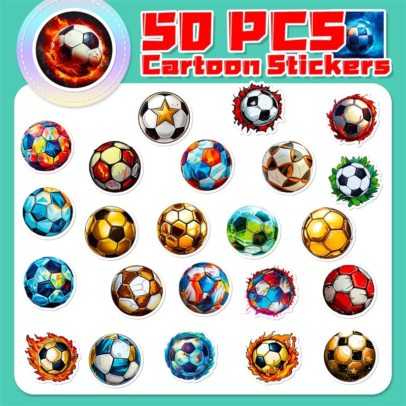 10/30/50PCS Colorful Football PVC Sticker Aesthetic Decoration Scrapbooking Sketchbook Korean Stationery School Supplies