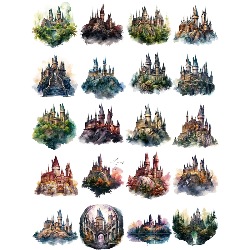 20Pcs/Pack Vintage Castle Sticker DIY Craft Scrapbooking Album Junk Journal Decorative Stickers