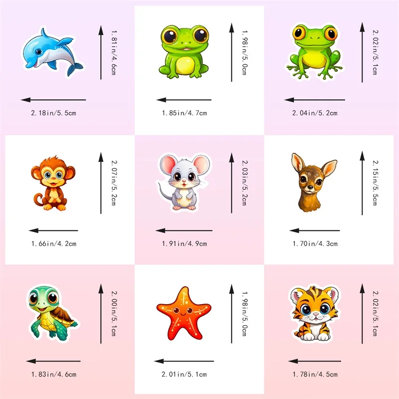 10/30/50PCS Cute Big Eye Animal PVC Sticker Aesthetic Color Decoration Scrapbooking Sketchbook Korean Stationery School Supplies