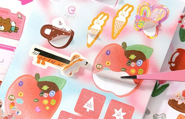 20sheets/lot Kawaii Japanese Wonderful Moments Series Die Cutting Coil Sticker Book DIY Scrapbook Stationery Decoration Kit