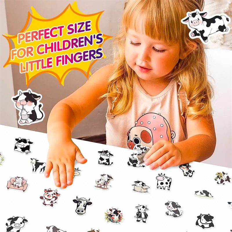 10/30/50PCS Cute Cow PVC Sticker Aesthetic DIY Decoration Scrapbooking Korean Stationery School Supplies
