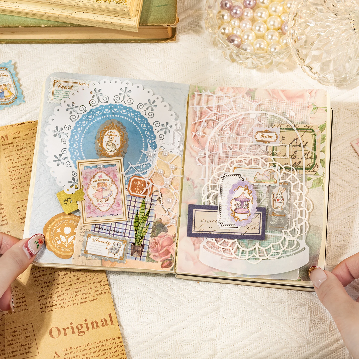 Mr.Paper 3 Packs Stamp Story Series Light Retro Gold Foil Embossed Stickers DIY Journal Scrapbook Collage Decor Craft Supplies