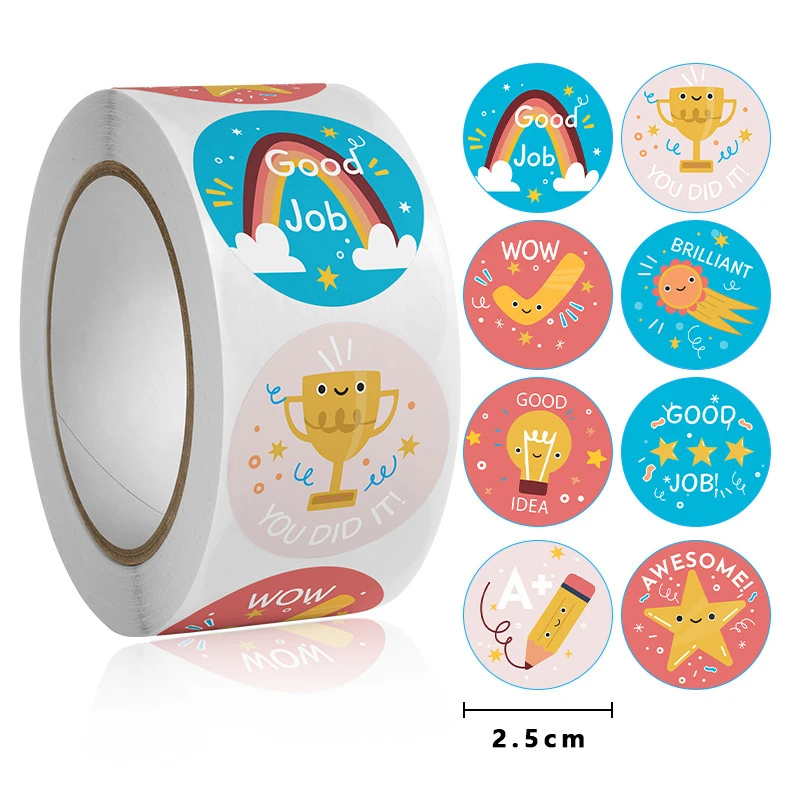 100-500Pcs Cute Cartoon Animals Reward Stickers for Kids School Teacher Supplies Kids Classic Toy Gift Sealing Decor Stationery
