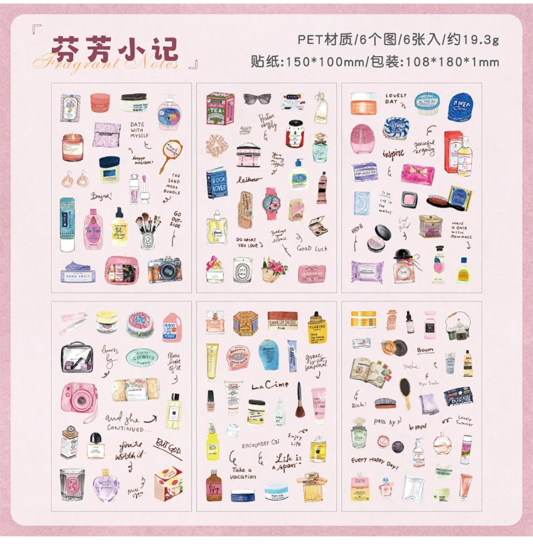 6/36 Sheets Cute Magazine Scrapbooking Stickers Book DIY Junk Journal Material Decoration Album Diary Stationery supplies