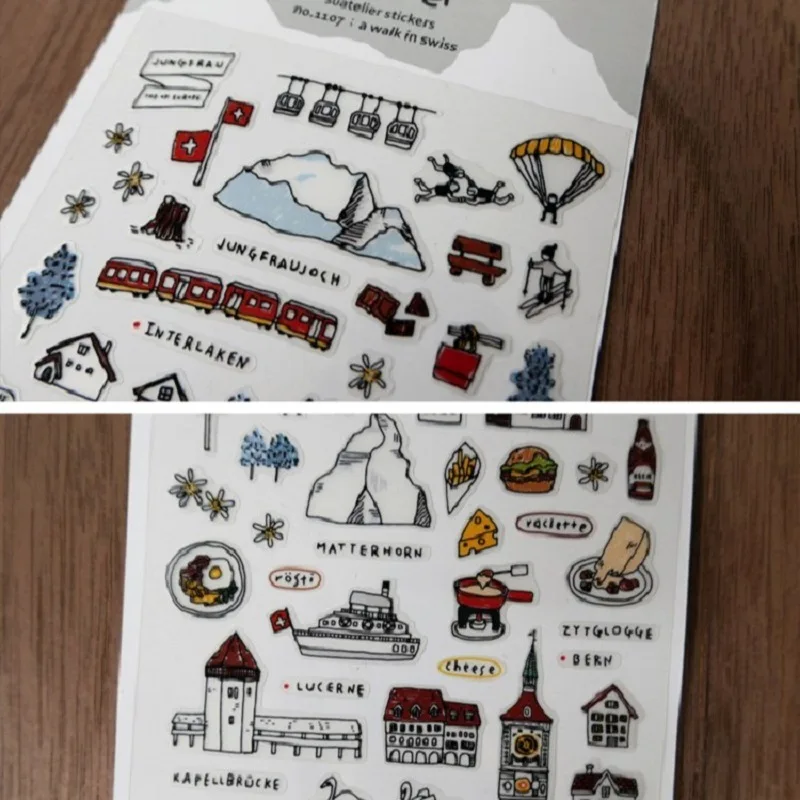 Korean Import Suatelier Walk In Swiss Sonia Decorative Washi Stickers Scrapbooking Stick Label Diary Stationery Album Stickers