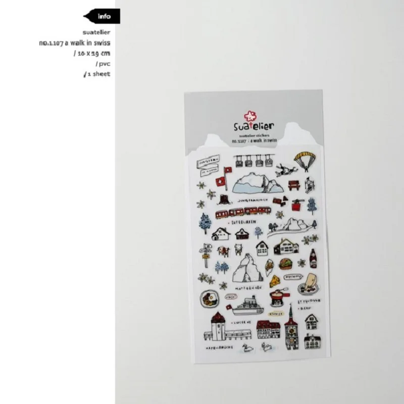 Korean Import Suatelier Walk In Swiss Sonia Decorative Washi Stickers Scrapbooking Stick Label Diary Stationery Album Stickers