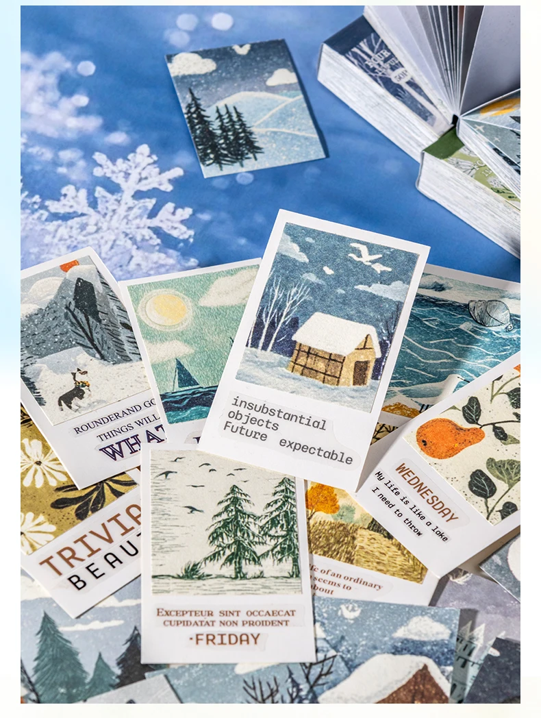 Journal GO 50pages Four Seasons in Bloom Sticker Book Aesthetics INS Design DIY Journal Scrapbook Decor Scenery Sticker
