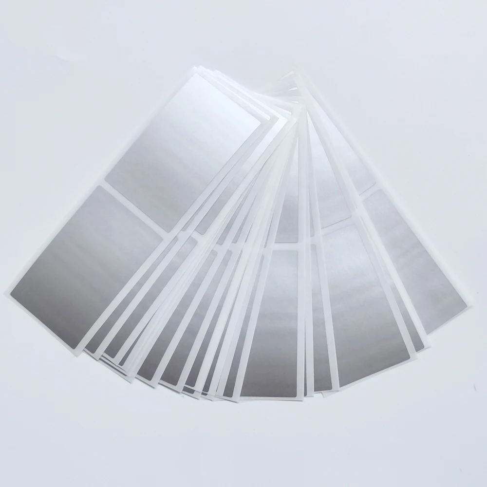 100PCS 58x35mm Silver/Golden Scratch Off Sticker Protection Style