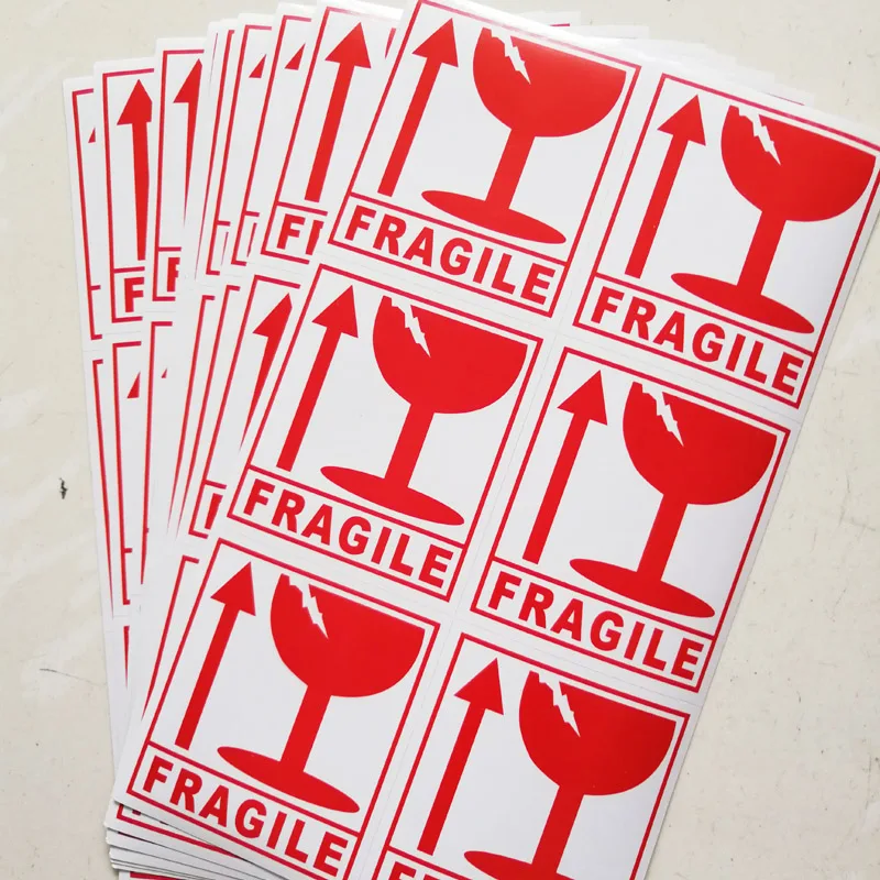 120pcs 80*90mm Warning Shipping Label Fragile Products Box Sticker